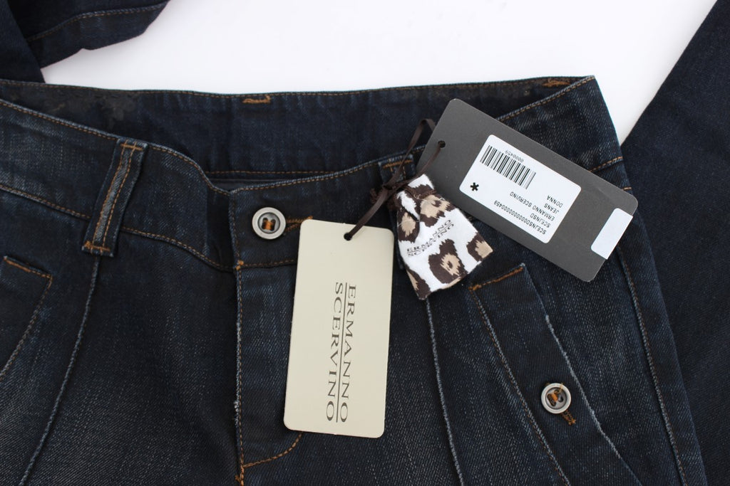 Ermanno Scervino Blaue Waschung Baumwolle Slim Fit Jeans
