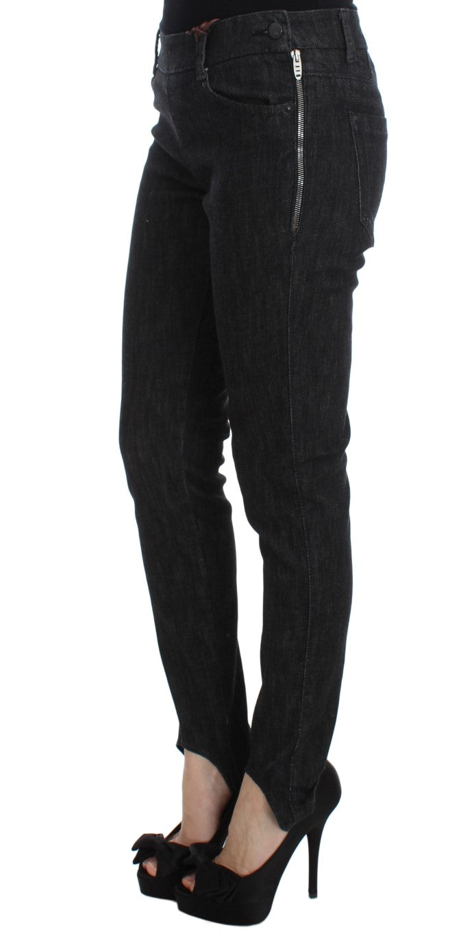 Ermanno Scervino Blaue Slim Fit Denim-Jeans aus Baumwolle
