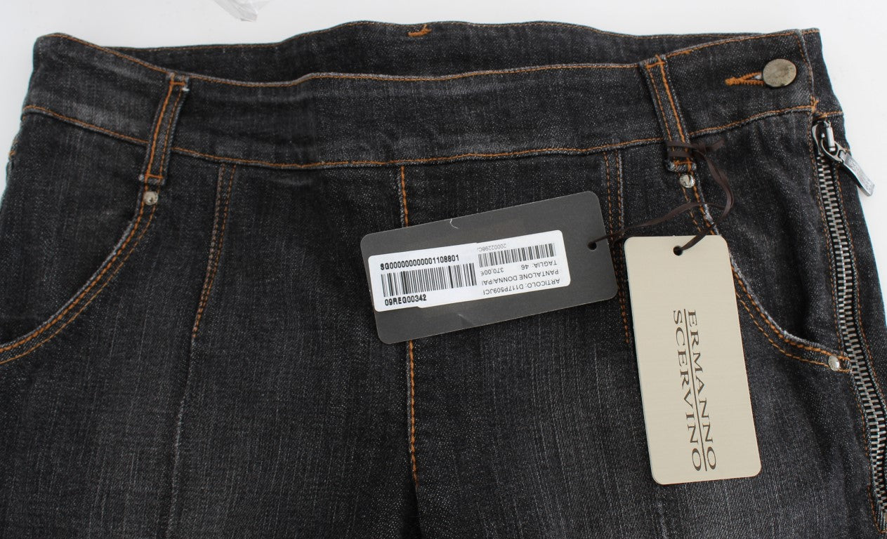 Ermanno Scervino Graue Slim Fit Denim-Jeans aus Baumwolle