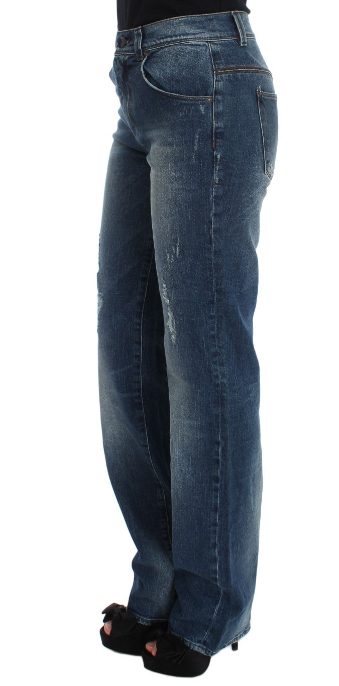 Ermanno Scervino Blaue Waschung Baumwollmischung Slim Fit Jeans
