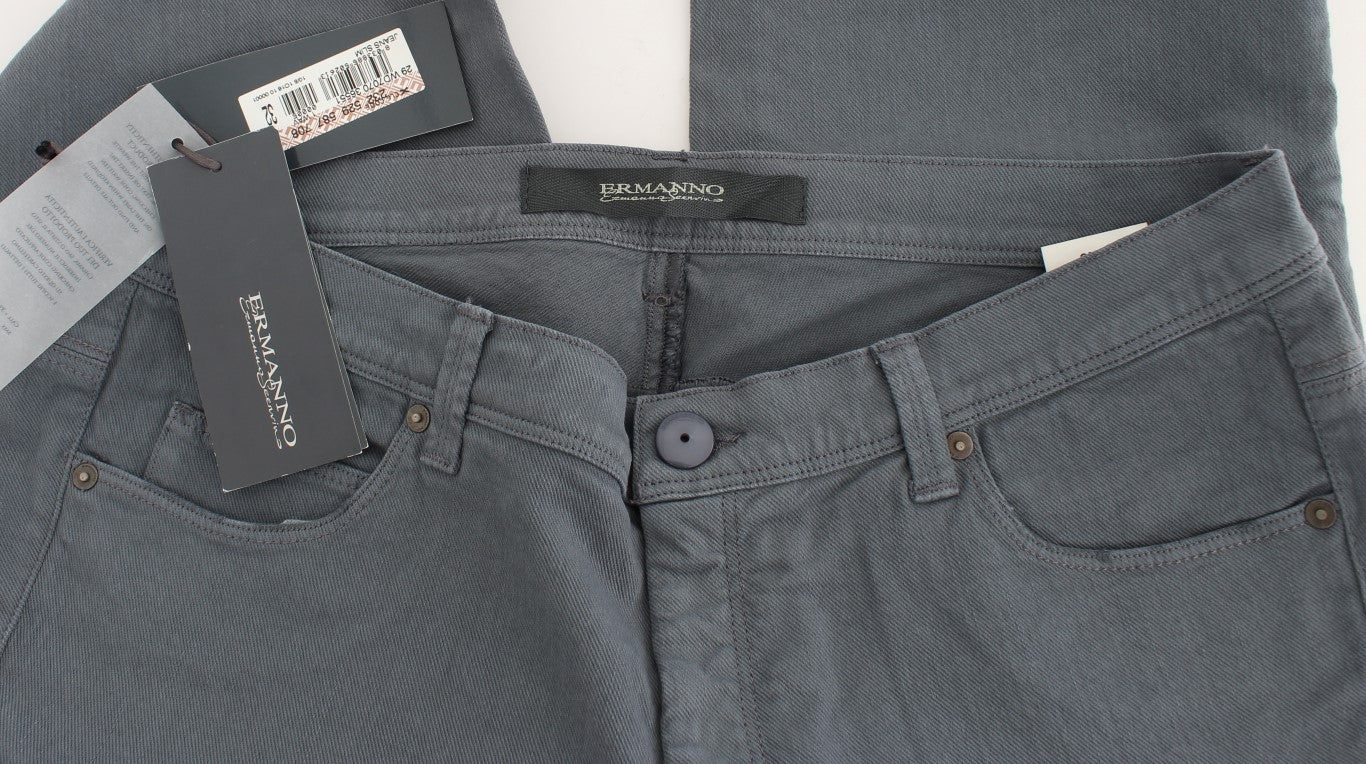 Ermanno Scervino Blaue Baumwollmischung Slim Fit Bootcut Jeans