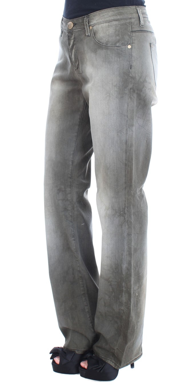 Ermanno Scervino Graue Boyfriend-Jeans aus Baumwollmischung in lockerer Passform