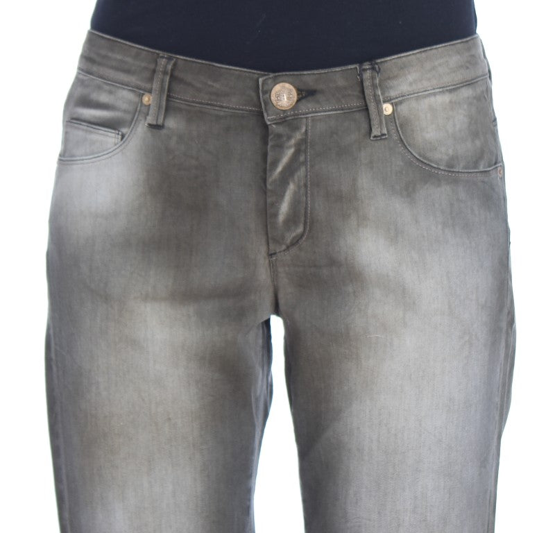 Ermanno Scervino Graue Boyfriend-Jeans aus Baumwollmischung in lockerer Passform