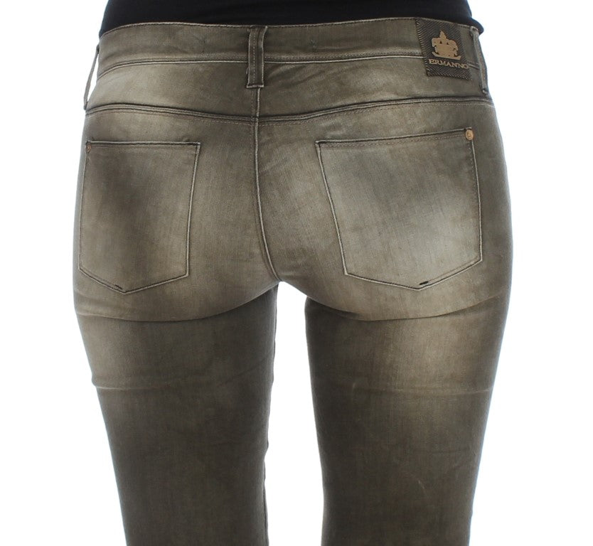 Ermanno Scervino Slim Fit Jeans mit grauer Waschung aus Baumwollmischung