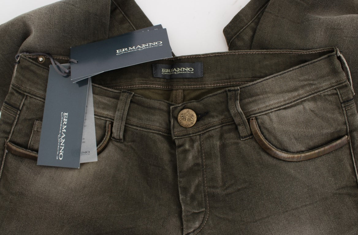 Ermanno Scervino Slim Fit Jeans mit grauer Waschung aus Baumwollmischung