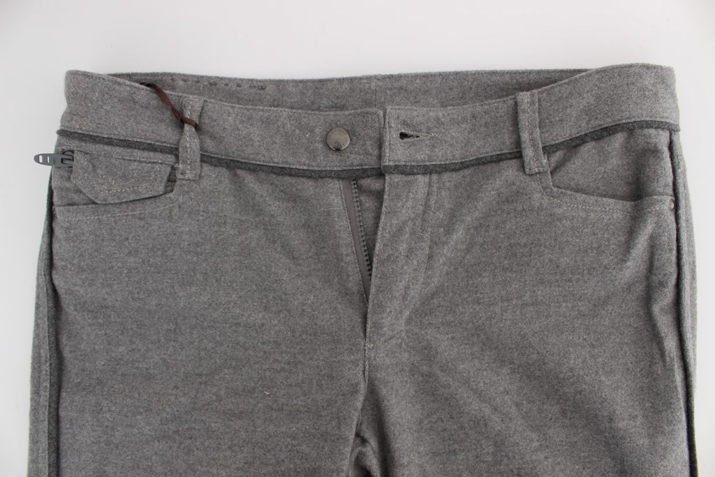 Ermanno Scervino Graue Baumwolle Straight Fit Freizeithosen
