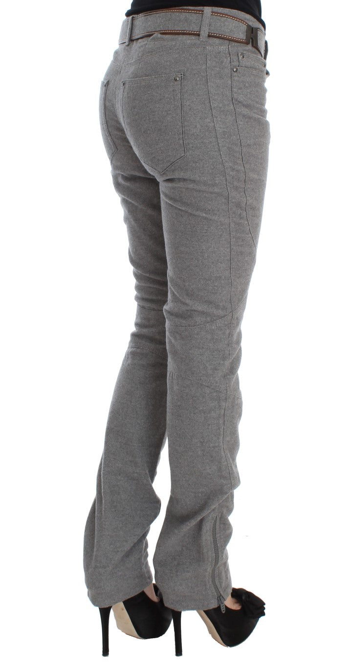 Ermanno Scervino Graue Baumwolle Slim Fit Lässige Bootcut-Hose