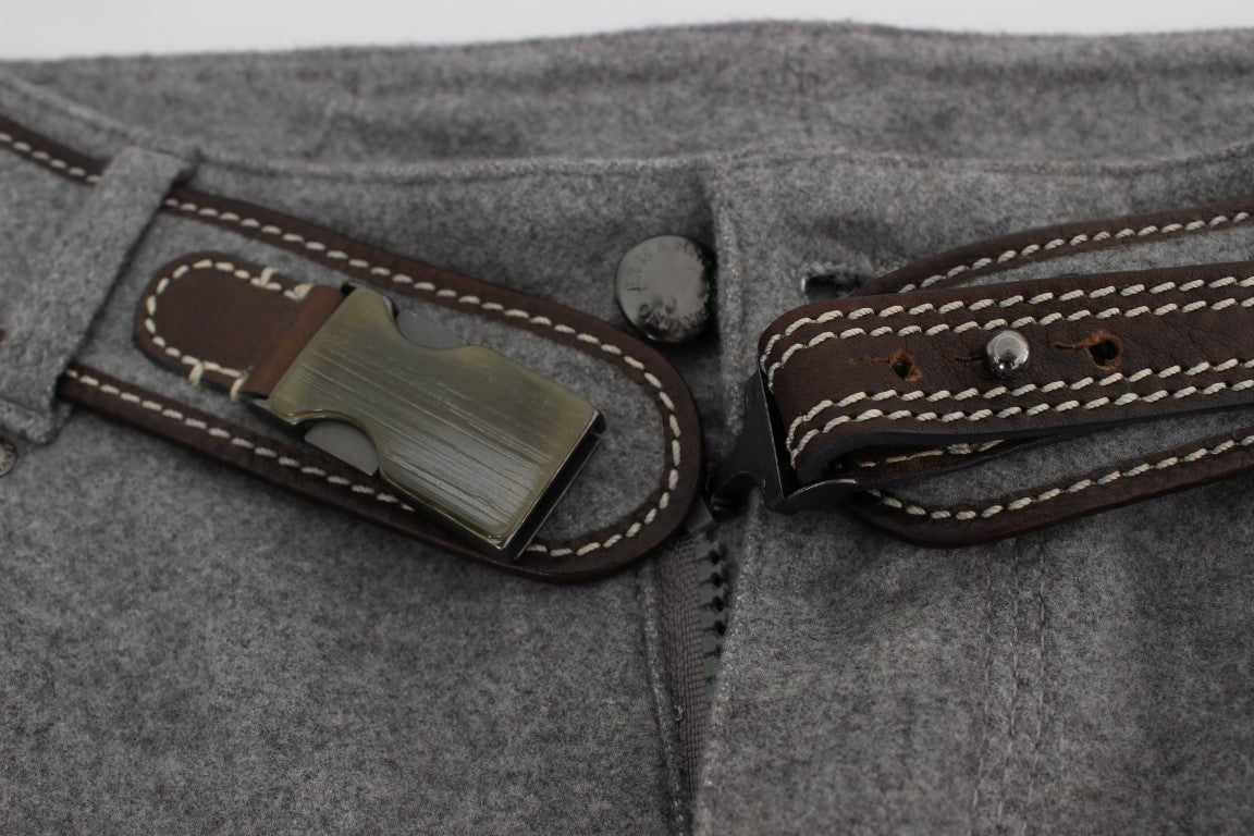 Ermanno Scervino Graue Baumwolle Slim Fit Lässige Bootcut-Hose
