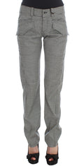 Ermanno Scervino Schwarz-weiß karierte Baumwoll-Luxus-Hose