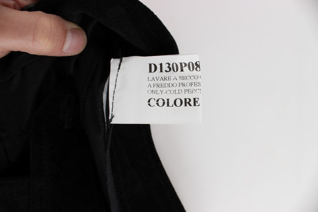 Ermanno Scervino Schwarze Capri-Bootcut-Hose aus Samt und Baumwolle