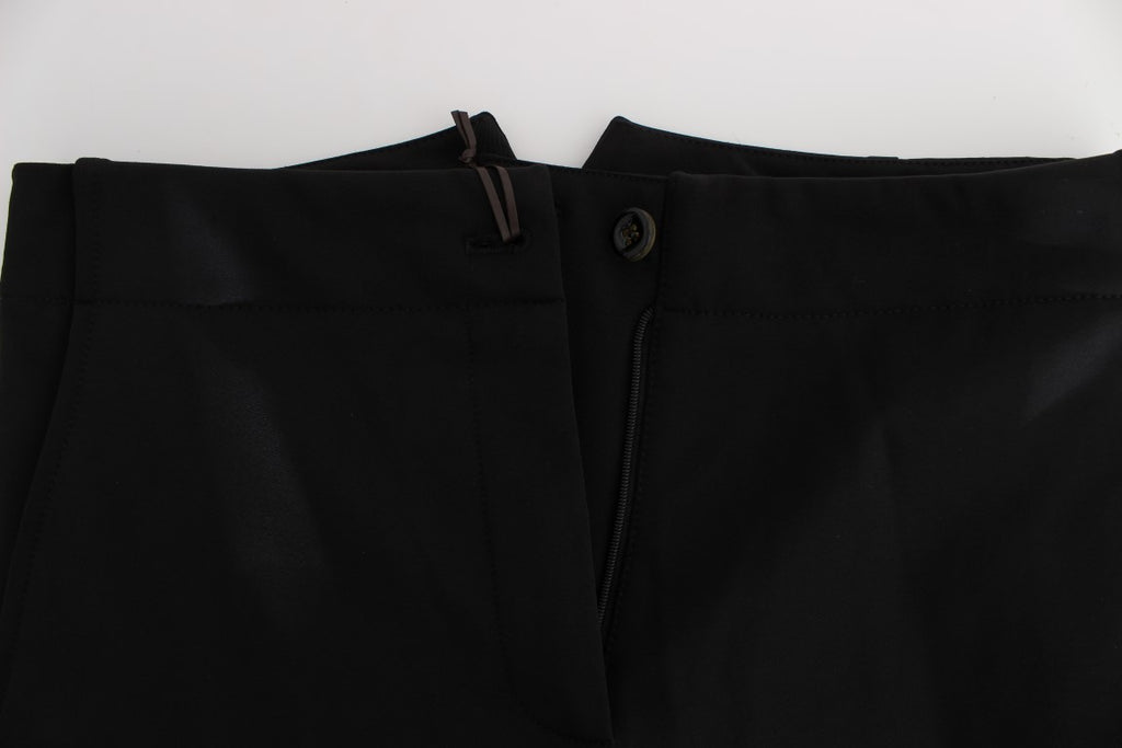 Ermanno Scervino Schwarze Capri-Hose aus Baumwollmischung
