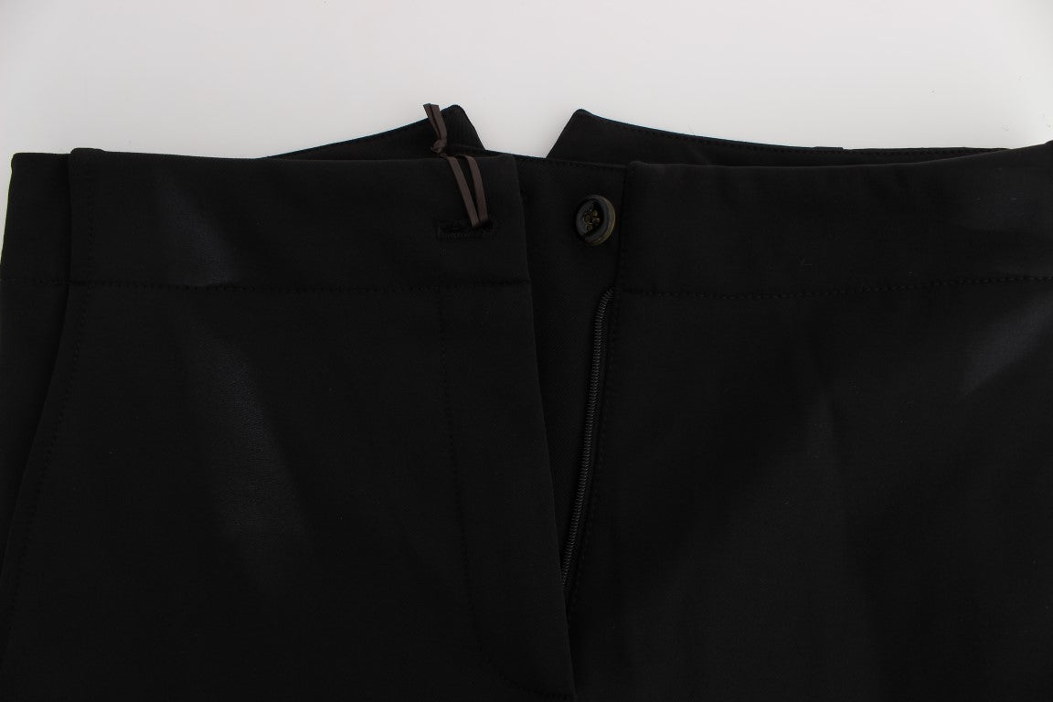 Ermanno Scervino Schwarze Capri-Hose aus Baumwollmischung