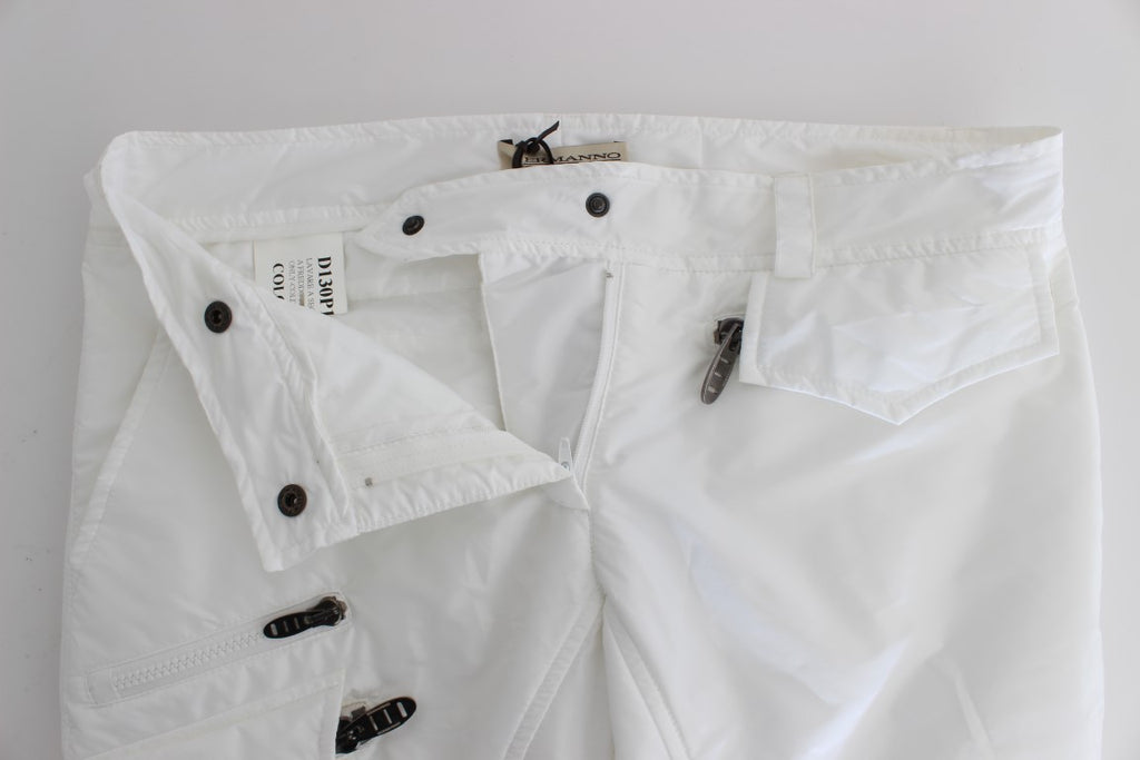 Ermanno Scervino Weiße Nylon gepolsterte Slim Fit Cargohose
