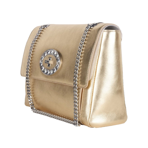 Blumarine Gold Ledertaschen Umhängetasche Damen