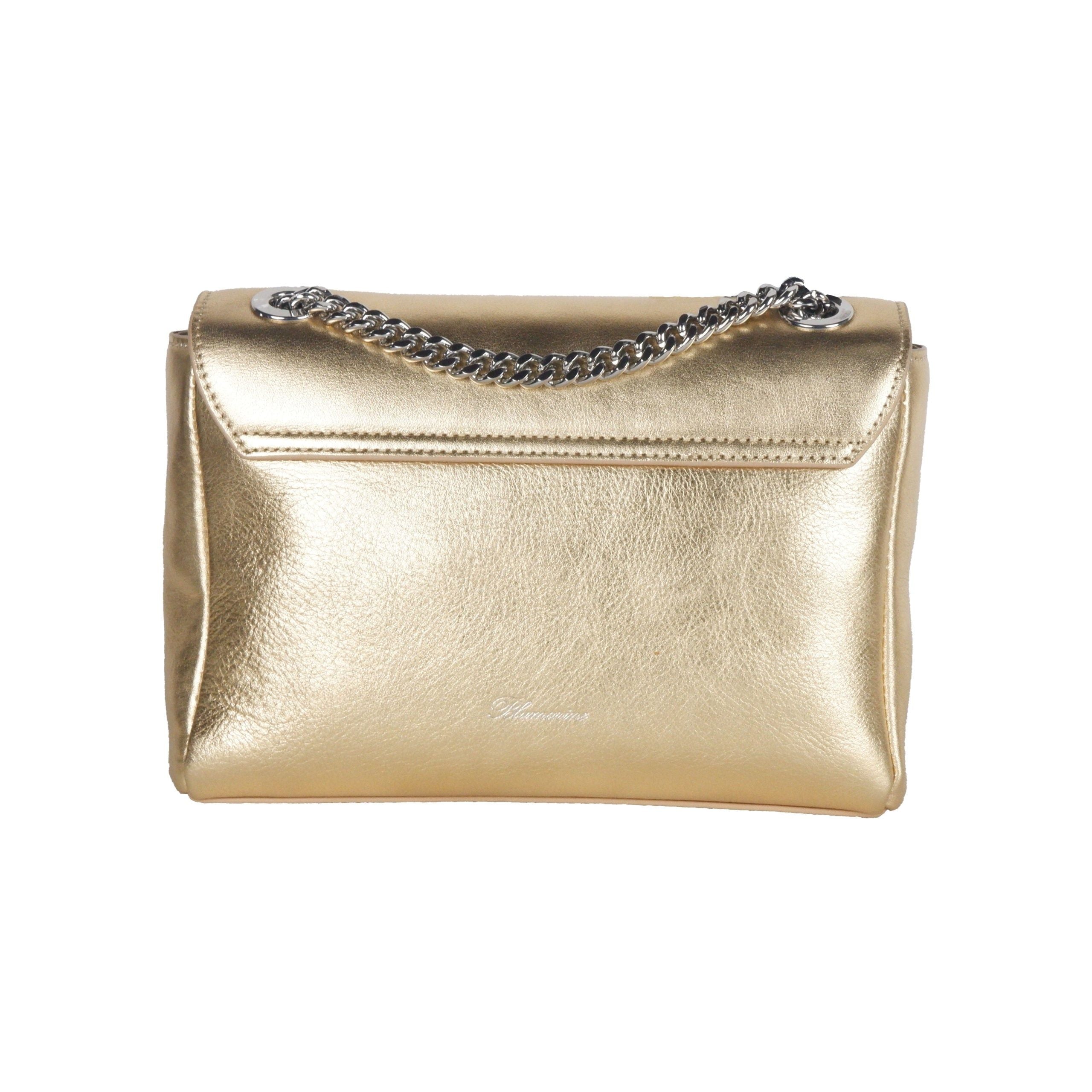 Blumarine Gold Leder Umhängetasche Damen