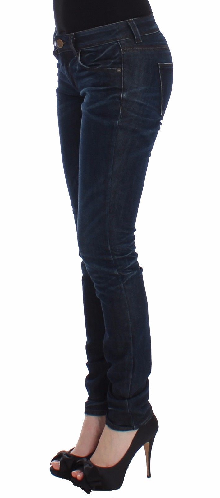 Ermanno Scervino Blaue Slim Jeans Denim-Hosen Skinny Leg Stretch