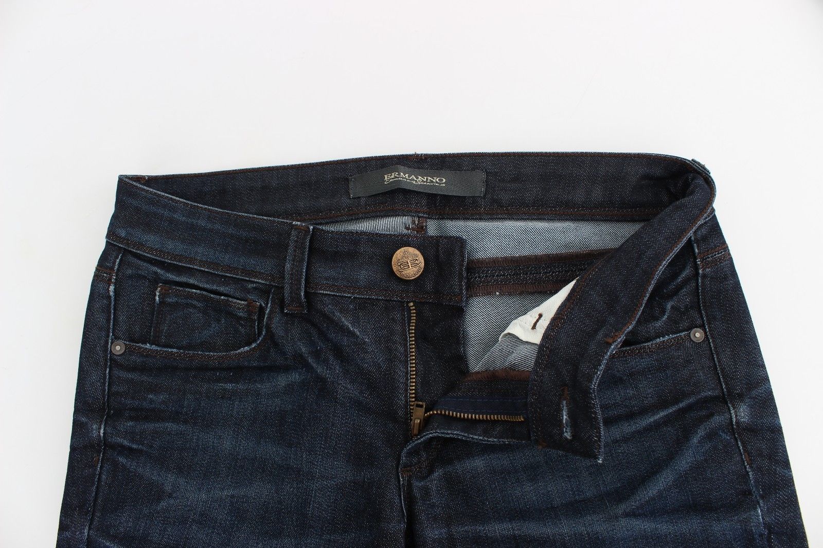 Ermanno Scervino Blaue Slim Jeans Denim-Hosen Skinny Leg Stretch