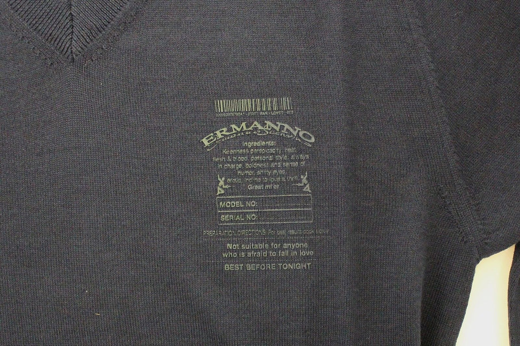 Ermanno Scervino Blauer Pullover mit V-Ausschnitt aus einer Wollmischung