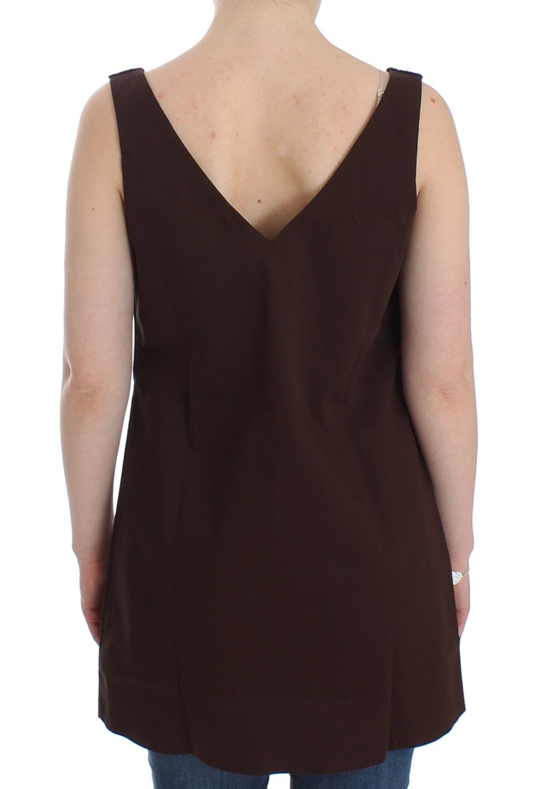 Ermanno Scervino Beachwear Braunes Stretch-Tunikakleid aus Baumwolle