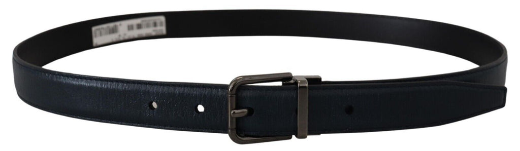 Dolce & Gabbana Blauer Leder Silber Metallschnalle Vintage Gürtel