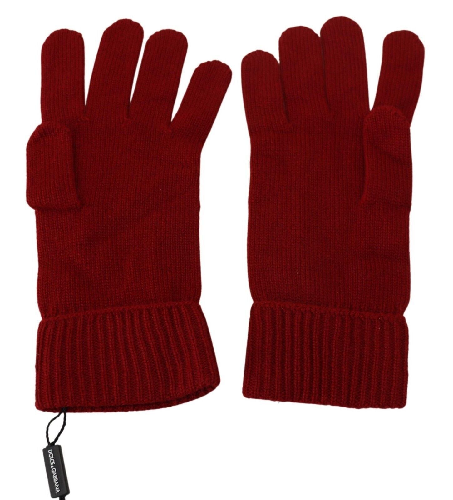 Dolce & Gabbana Rote 100% Kaschmir Strickhandschuhe Mitten Herrenhandschuhe