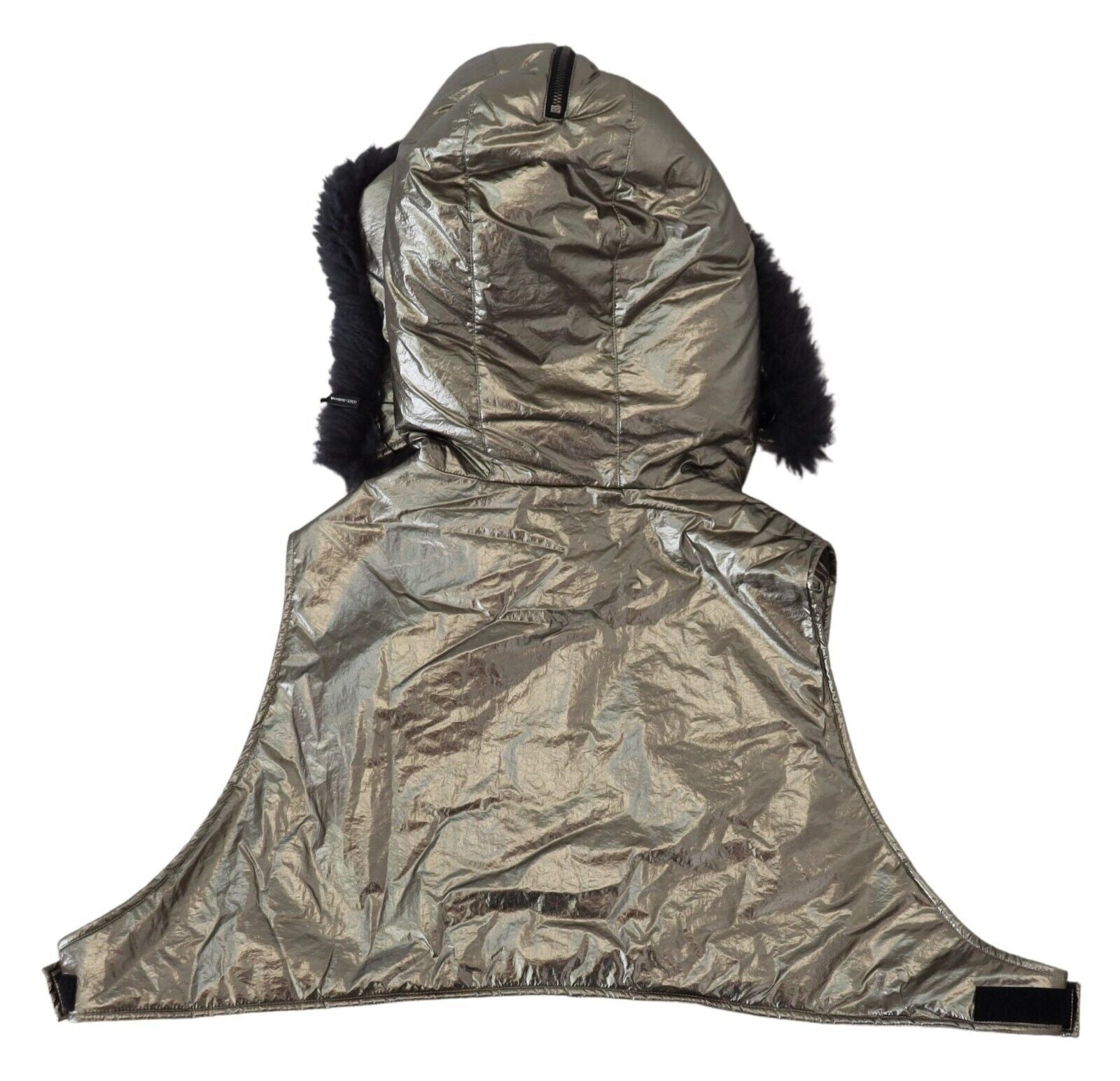 Dolce & Gabbana Silberner Pelz Ganzer Kopf Wrap Männer Capello Nylon Hut
