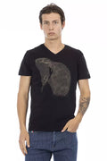 Trussardi Action Schwarzes Baumwolle Männer T-Shirt