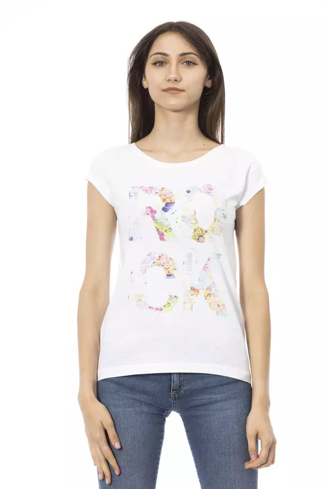 Trussardi Action Weißes T-Shirt aus Baumwolle für Frauen
