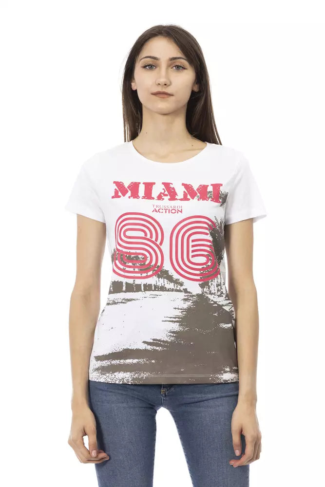 Trussardi Action Weißes T-Shirt aus Baumwolle für Frauen