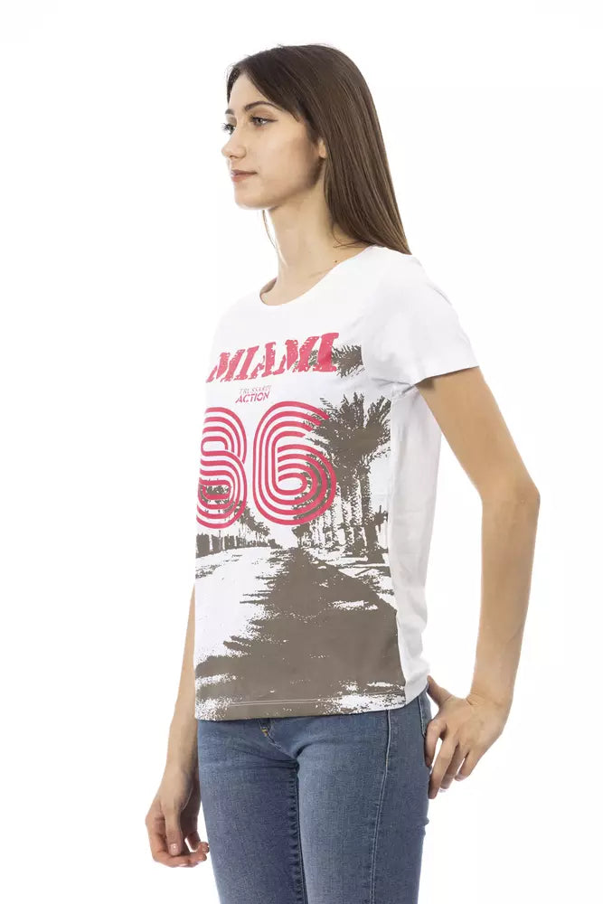 Trussardi Action Weißes T-Shirt aus Baumwolle für Frauen