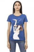 Trussardi Action Blaues Baumwoll-T-Shirt für Frauen