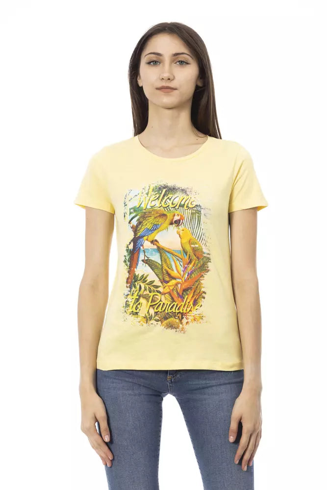 Trussardi Action Gelbes Baumwoll-T-Shirt für Frauen