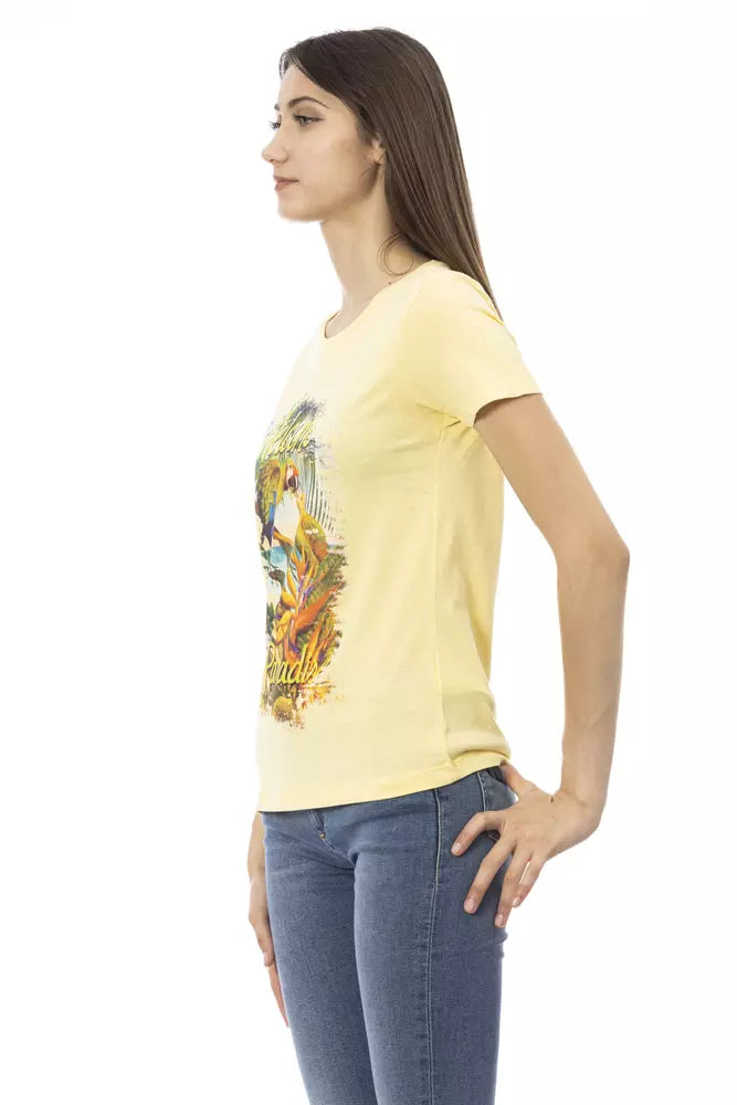 Trussardi Action Gelbes Baumwoll-T-Shirt für Frauen