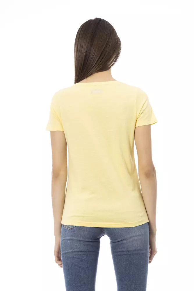 Trussardi Action Gelbes Baumwoll-T-Shirt für Frauen