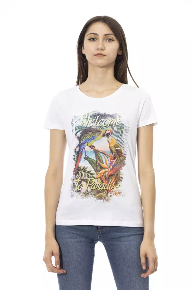 Trussardi Action Weißes T-Shirt aus Baumwolle für Frauen