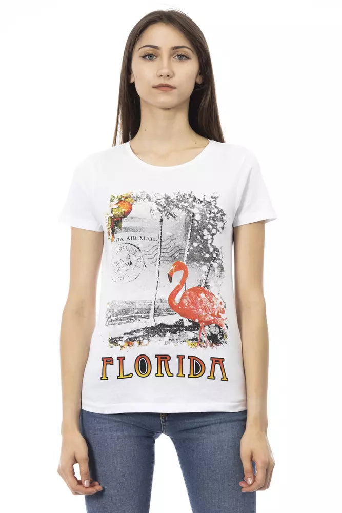 Trussardi Action Weißes Baumwoll-T-Shirt für Frauen
