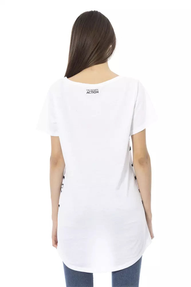 Trussardi Action Weißes T-Shirt aus Baumwolle für Frauen