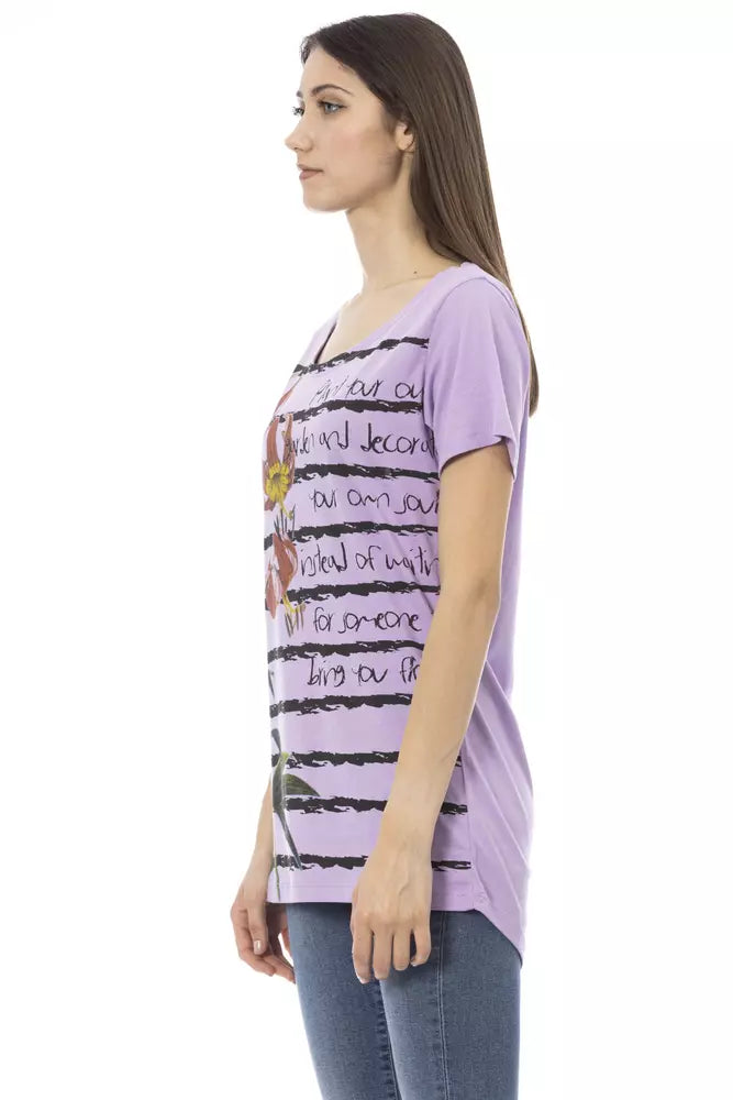 Trussardi Action Lila Baumwolle Frauen T-Shirt