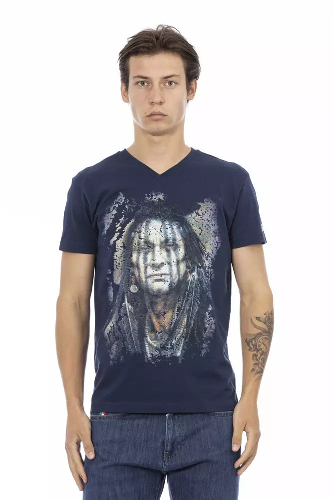 Trussardi Action T-Shirt für Männer aus blauer Baumwolle