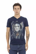 Trussardi Action T-Shirt für Männer aus blauer Baumwolle