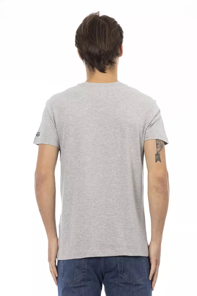 Trussardi Action Graues Baumwolle Männer T-Shirt