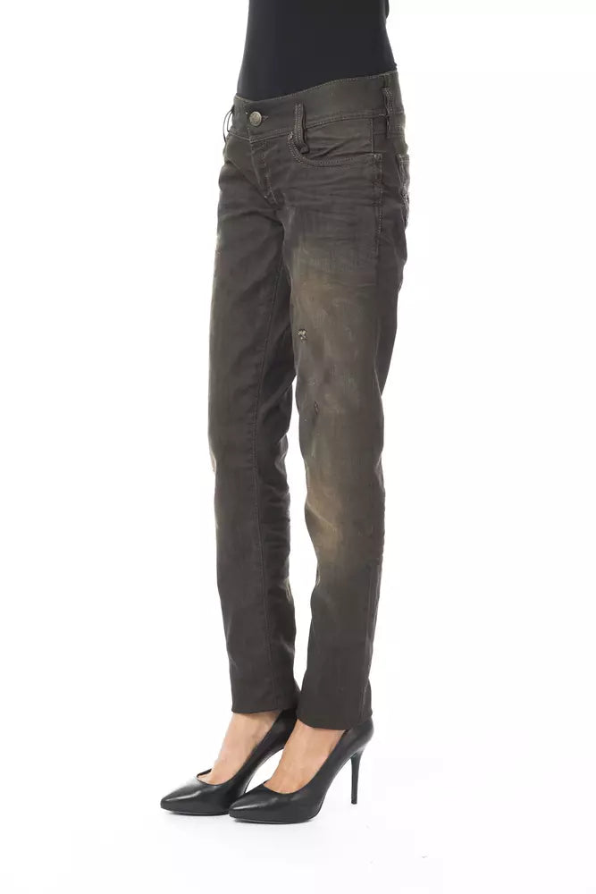 BYBLOS Schwarze Baumwoll-Jeans für Damen mit regulärer Passform