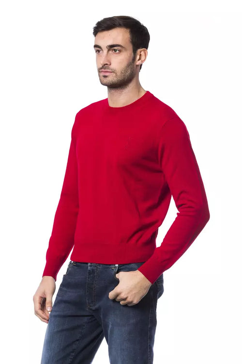 Billionaire Italian Couture Roter Merinowolle Herren Pullover