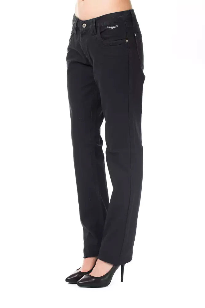 Ungaro Fever Blue Cotton Women's Regular Fit Jean
