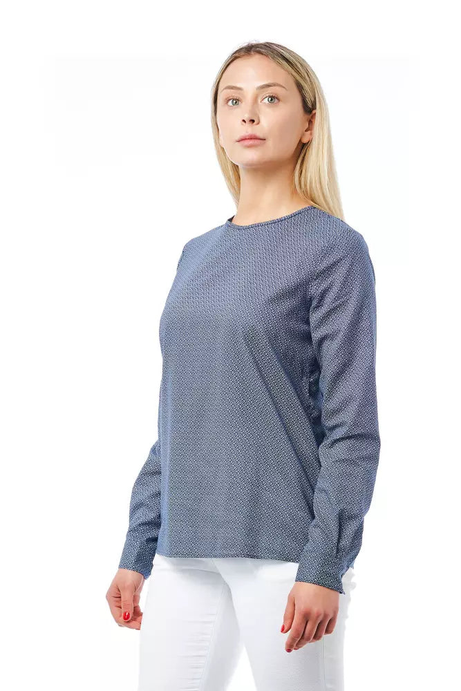Bagutta Baumwollbluse mit Rundhalsausschnitt