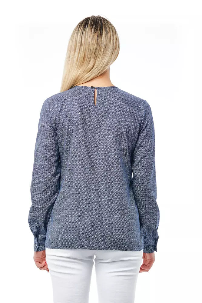 Bagutta Baumwollbluse mit Rundhalsausschnitt