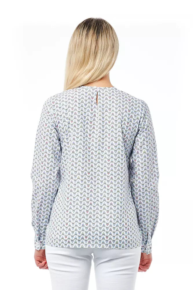 Bagutta Baumwollbluse mit Totenkopf-Print und Knopfverschluss