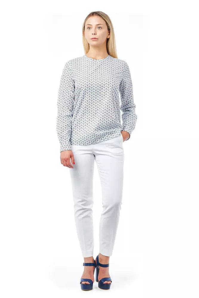 Bagutta Baumwollbluse mit Totenkopf-Print und Knopfverschluss