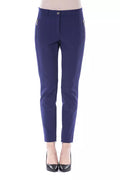 BYBLOS Dunkelblaue Damen-Hose mit schmaler Passform aus Polyester