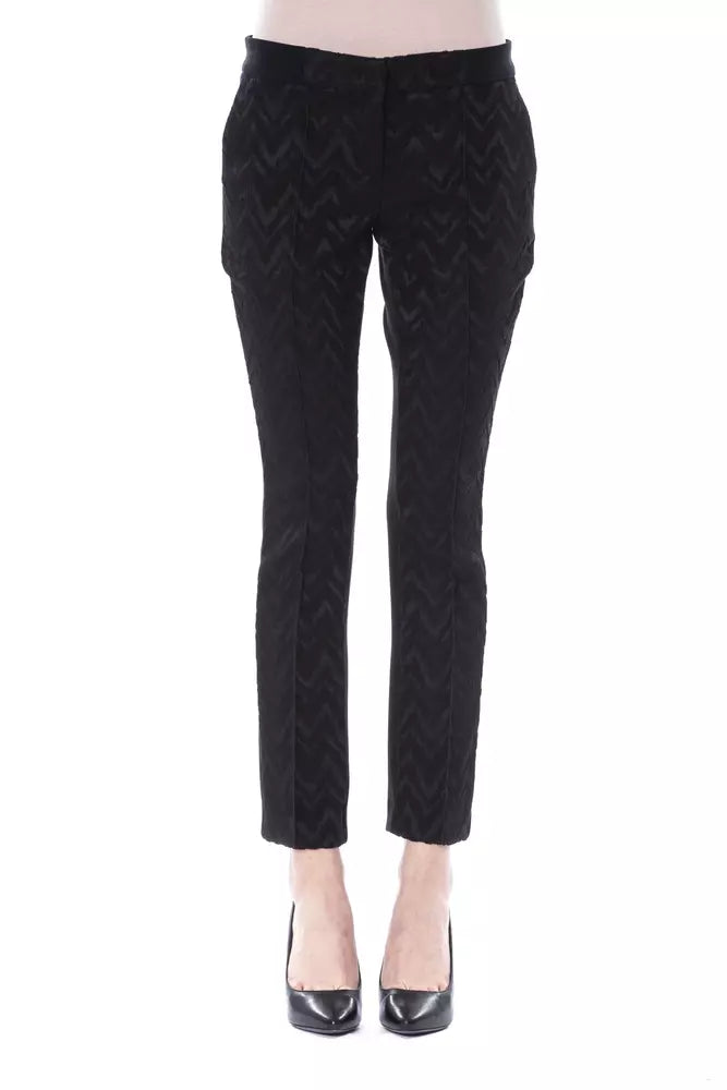 BYBLOS Damenhose mit Marabufedern in Schwarz